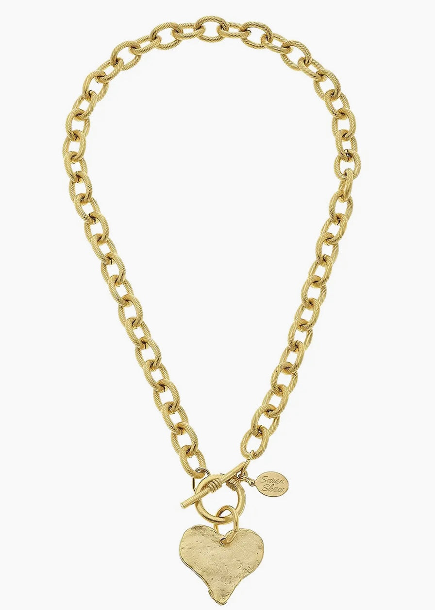 Gold Heart Toggle Necklace