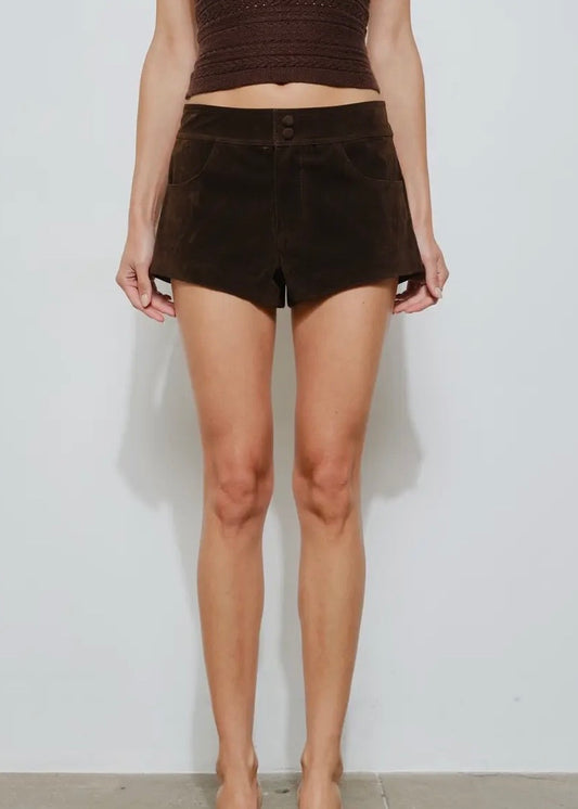 Greta Suede Mini Shorts