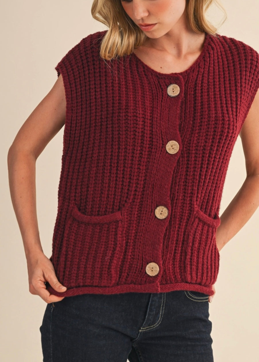 Amber Sweater in Maroon